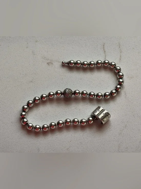 Pandora Sterling Silver Bead and Pave Bracelet - Picture 5 of 11